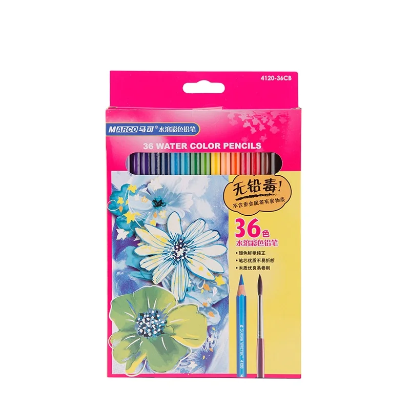 Natural Poplar Wood Colour Pencil For Kids 12 24 36colors professional hand-painted colour pencil set