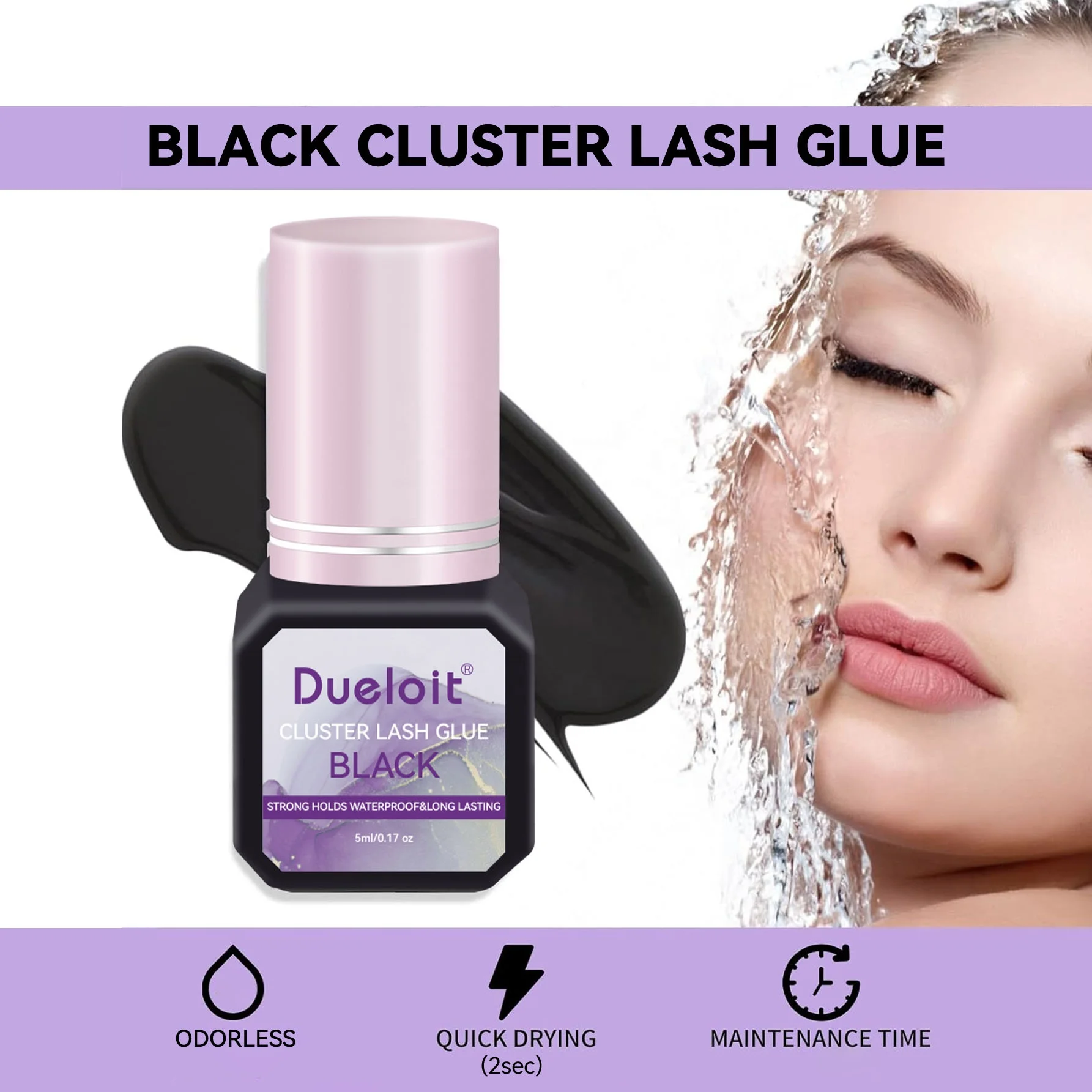 diy lash glue waterproof non toxic cluster lash glue long wearing affordable 5ml DIY lash extension glue