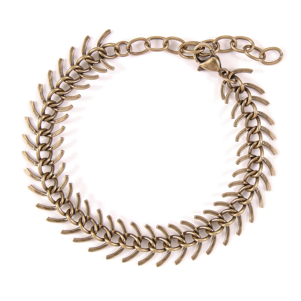 Fashion Jewelry Necklaces Hypoallergenic Tarnish Free PVD 18K Gold Plated Fish Bone Chevron Chain Necklace Women