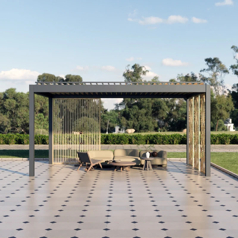 3x3 3x4 4x3 4x4 4x5 4x6 6x3 6x4 6x5 6x6m Modern Garden Outdoor Aluminum Louvered Pergola Pavilion Gazebo Pergole Pergula Pergola