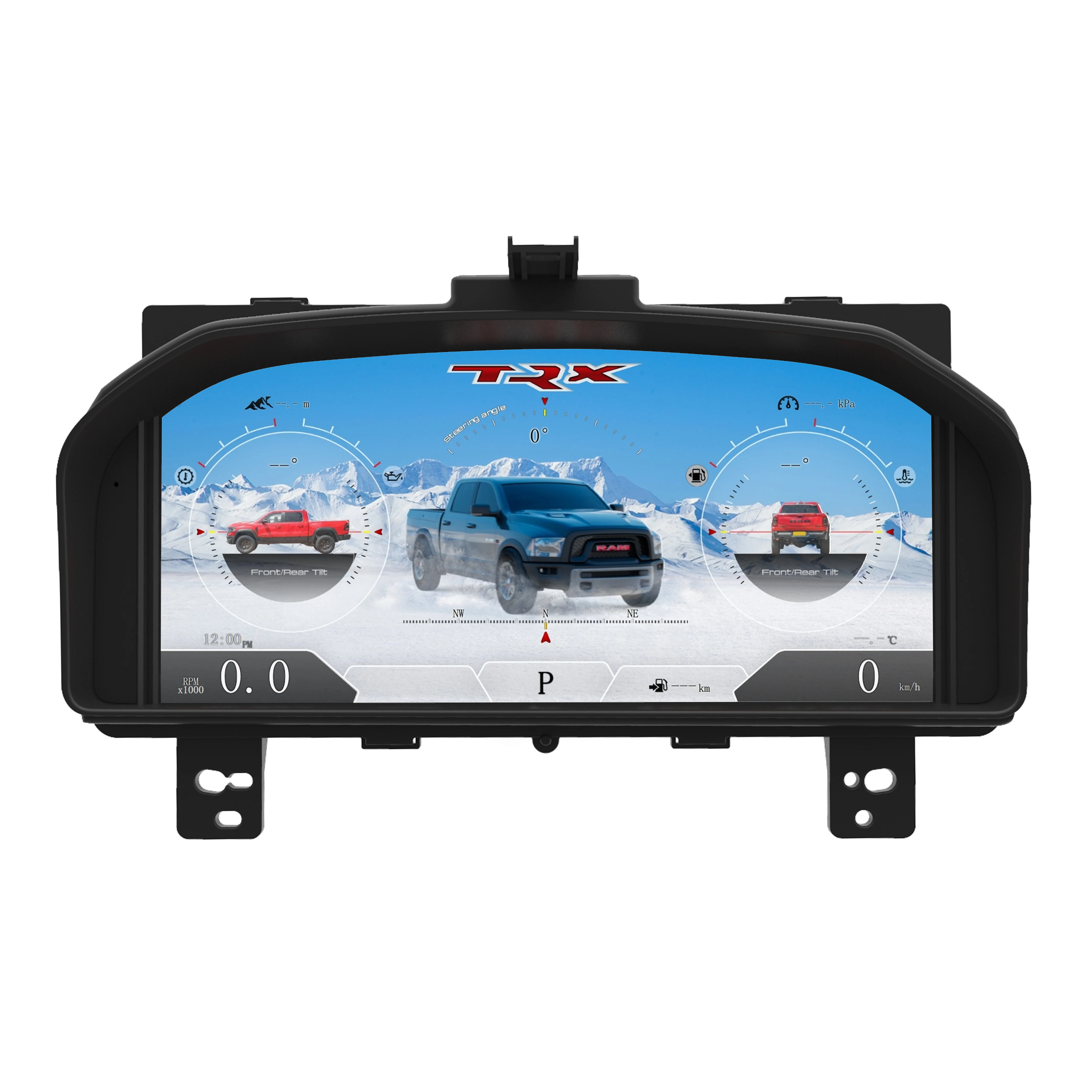 Viknav Car Radio Digital Cluster Speed Meter For Dodge Ram 2008-2012 Linux Instrument Dashboard Touch Screen Replacement Panel