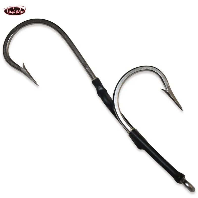 TAKEDO 7691 Stainless Steel Tuna Shark Hook Custom Wholesale Single Sea Hooks Fishing Jigging Assist Hooks
