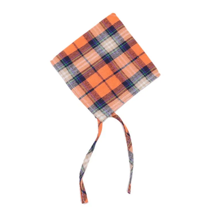 Wholesale Pet Washable Triangle Plaid Pet Bandanas Adjustable Custom Dog Scarf Bandana
