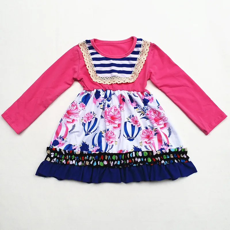 
Kids frock dress for 12 years old girls cotton frock design floral lace design dress for spring and winter festival clothes 