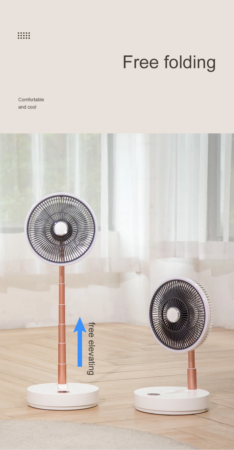 New Wide Angle Oscillation Adjustable Height Air Circulating Pedestal Fans portable electric fan for Room with battery
