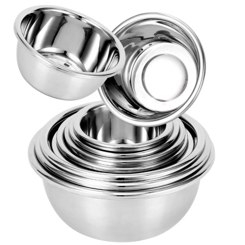 Stainless steel Premium Seasoning basin Food Storage Stackable bowl Set Mixing seasoning salad bowl
