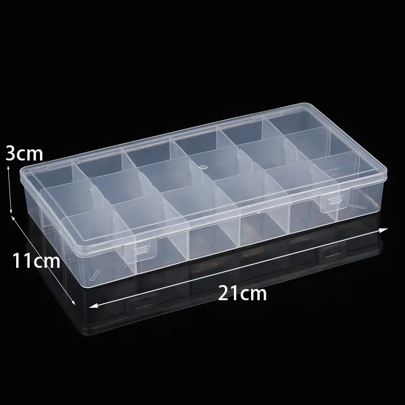 Transparent plastic detachable 18-grid fishing gear storage box jewelry beaded sorting sorting box wiper hardware stationery box