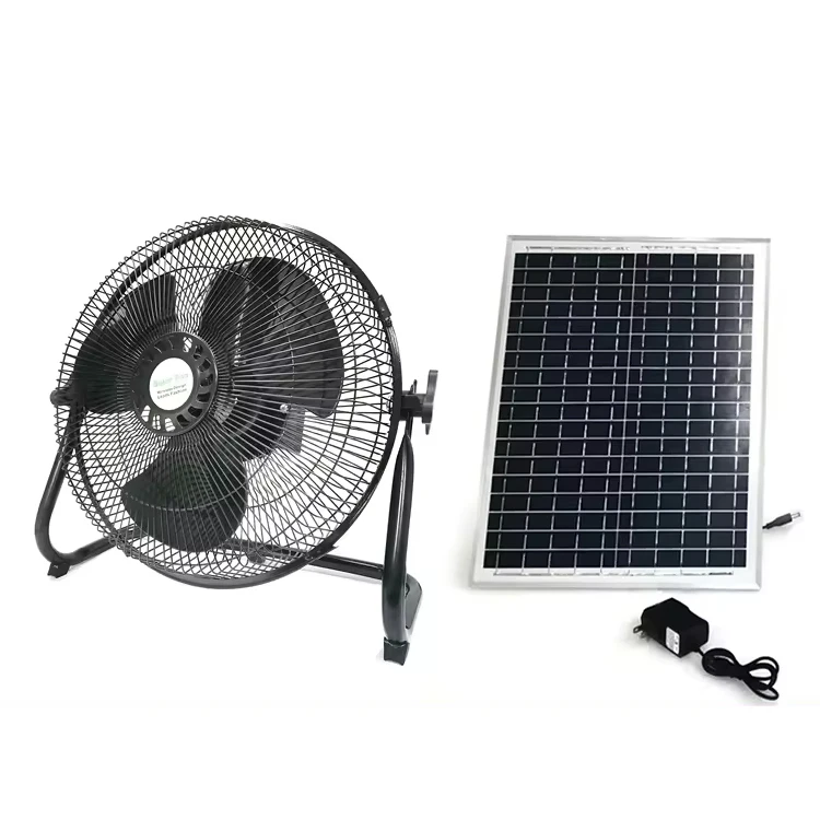 Removable Portable Ac Dc Rechargeable Solar Standing Fan With Solar Panel Solar Fan System