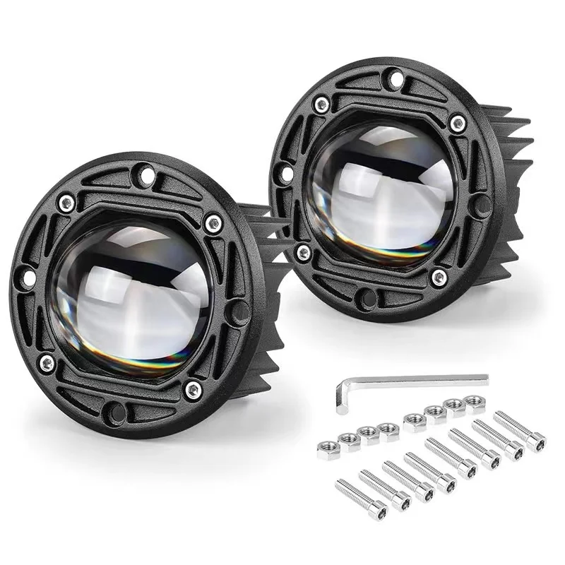 Led Fog Light Dual Color 3inch Car Work Light for Truck Offroad Dual Color Led Spot Flood Light