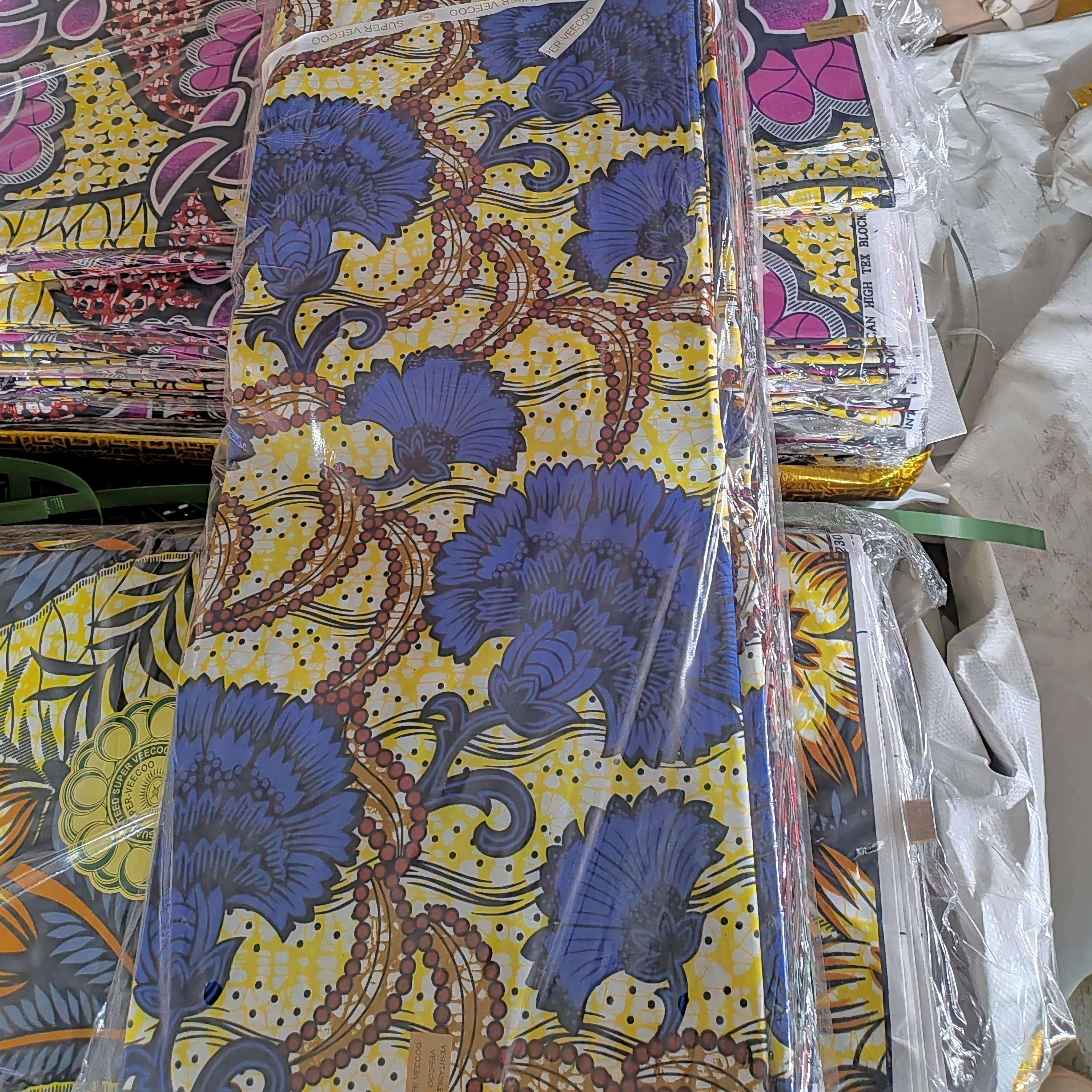 Hot selling cheap price new designs 100% polyester woven plain super african wax print fabric