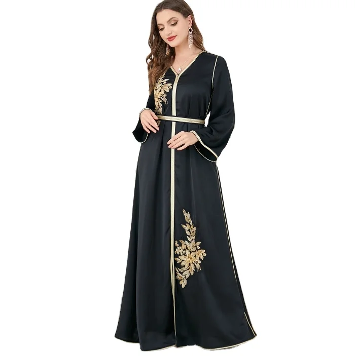 Hot selling 2023 Linen Abaya Aristocratic Plain Abaya Turkey EID Clothing Luxurious Islamic Clothes Muslim Women Dresses