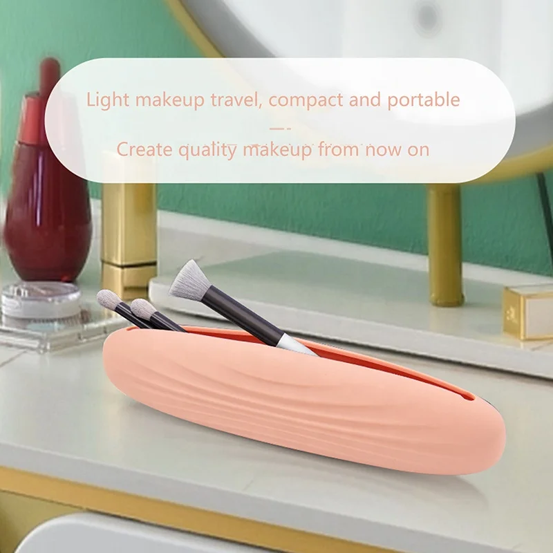 Portable Makeup Brush Bag Storage Silicone Make Up Organizer Bag Travel Makeup Brush Holder