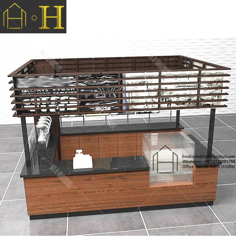 Fashionable Mall Food Kiosk Modern Cafe Kiosk Bar Furniture Mall Coffee Shop Kiosk