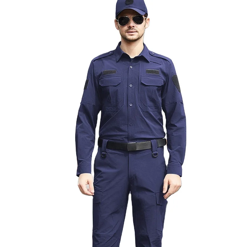 workwear safety guard Securitas Uniforms Security Man Royal Guard Uniforms Summer for Men Breathable Blue,black