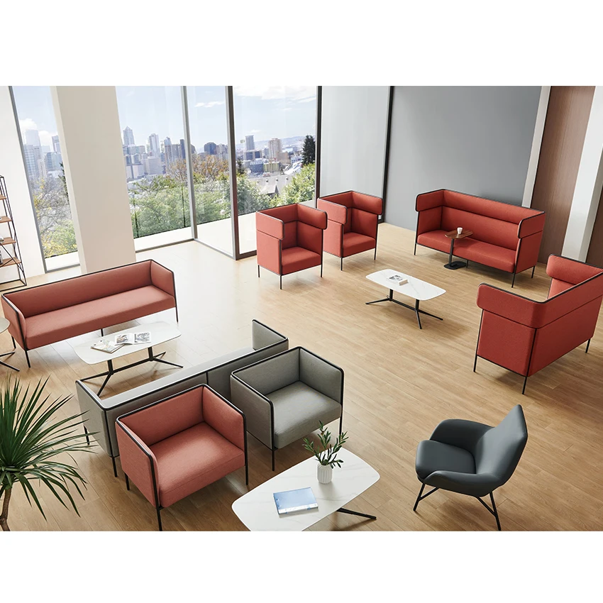 Modern Frank designs design leather loveseat Hotel Lobby public area Lounge Furniture Modular Sofa Set