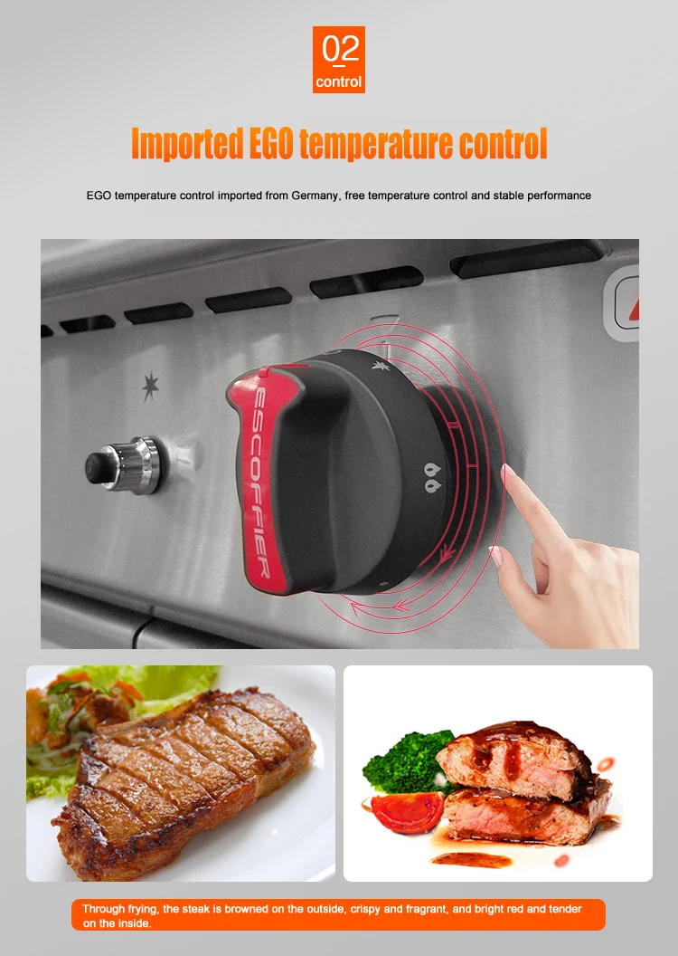 2024 newly upgraded high-end kitchen catering commercial French cuisine multifunctional Teppanyaki gas griddle France