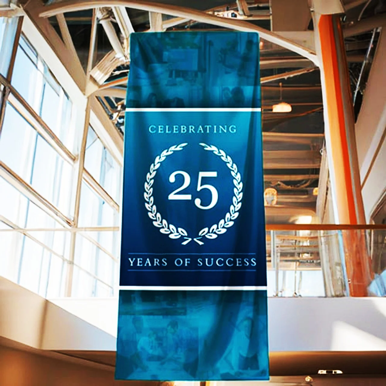 Custom Fabric Polyester Printing Shop Salon Supermarket Graduation Logo Sign Business Hanging Banners Building Double Side Flag