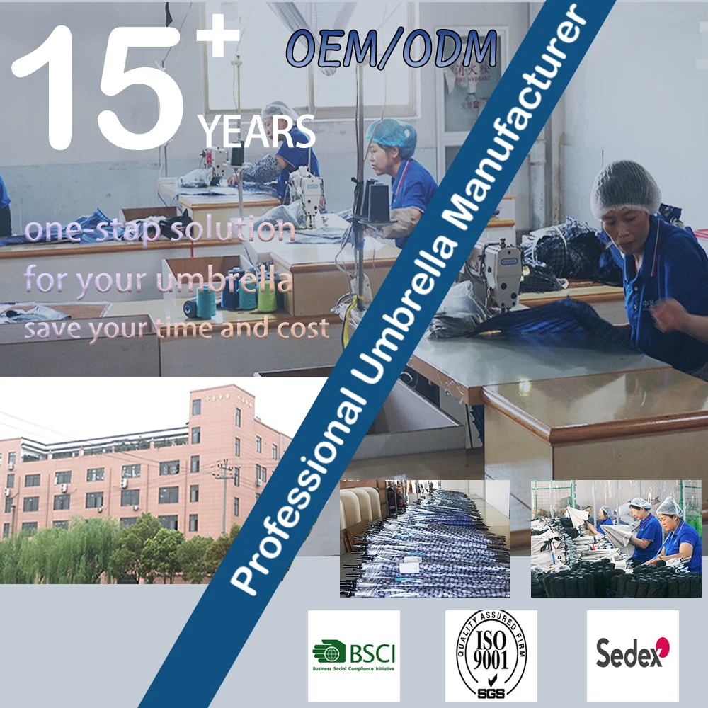 16 Ribs Straight Auto Open Double Layer Cheap Umbrella Customized Design With Silver Printing Leather Handle