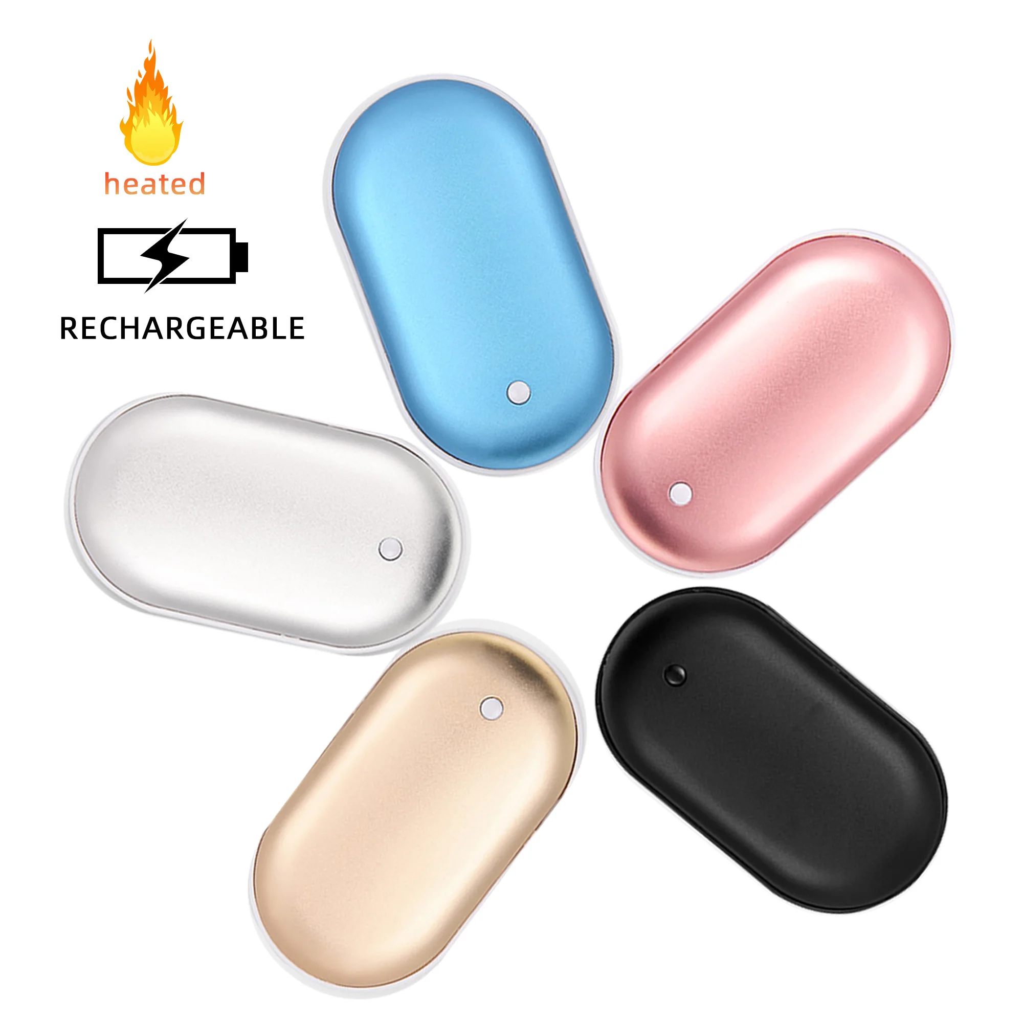 
Внешний аккумулятор 2 в 1 с подогревом для рук 5 В/5000 мАч 