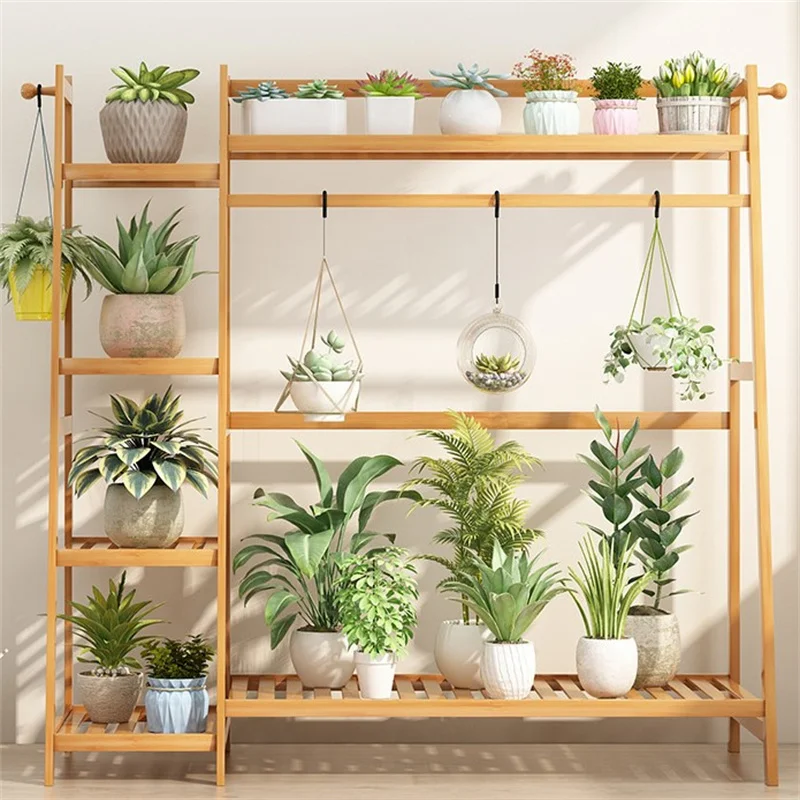 Custom creative garden rack simple  bedroom living room solid wood plant rack