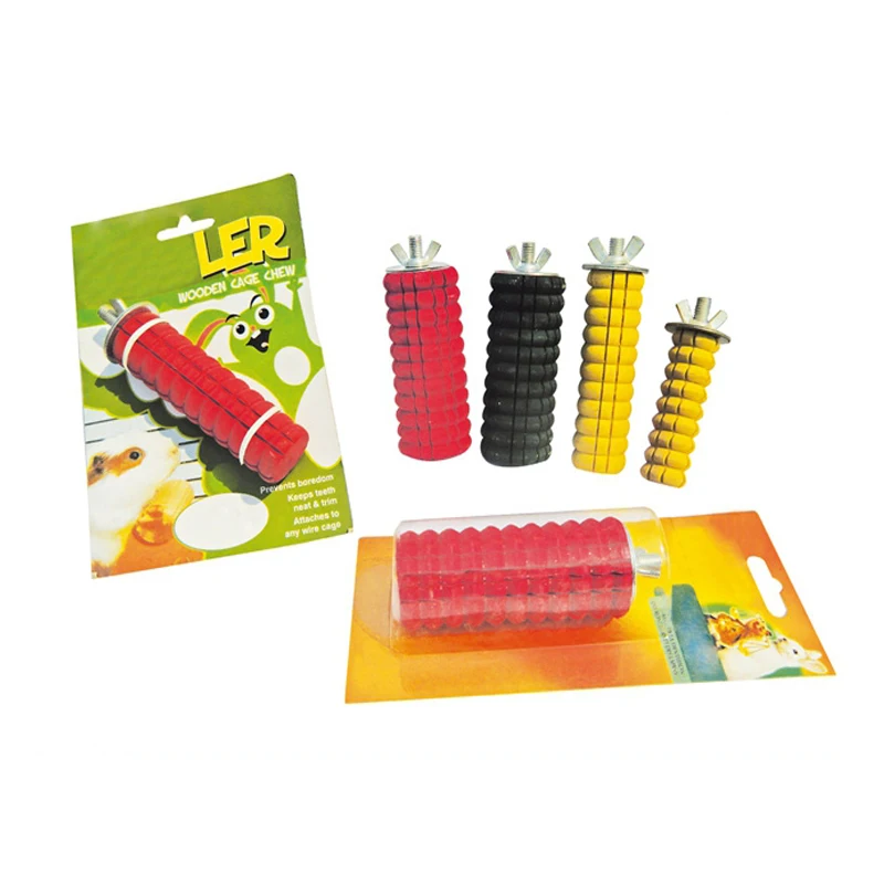 Simple Colorful hamster chew Natural Wooden Pine Guinea Pigs Rats Chinchillas Toys Accessories Exercise Birds