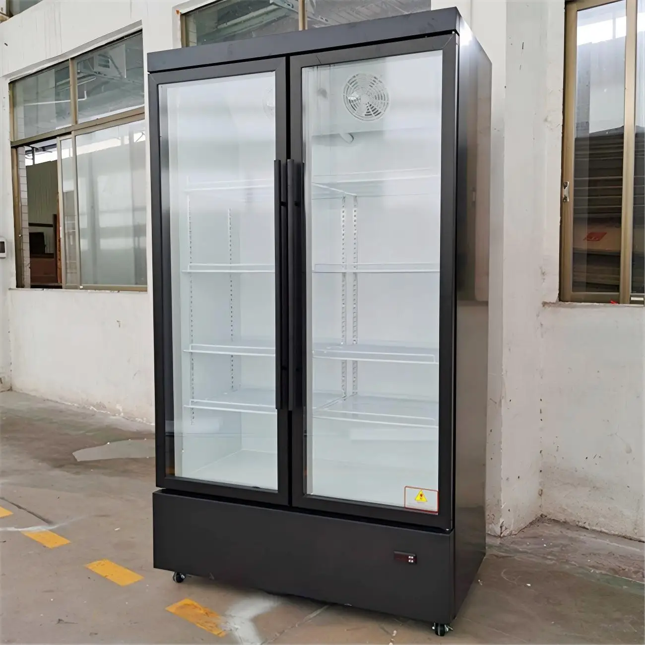 Upright Single-Temperature Vertical Refrigerator with Glass Door Beverage Ice Cream Display Supermarket Shops Cool Climate Type
