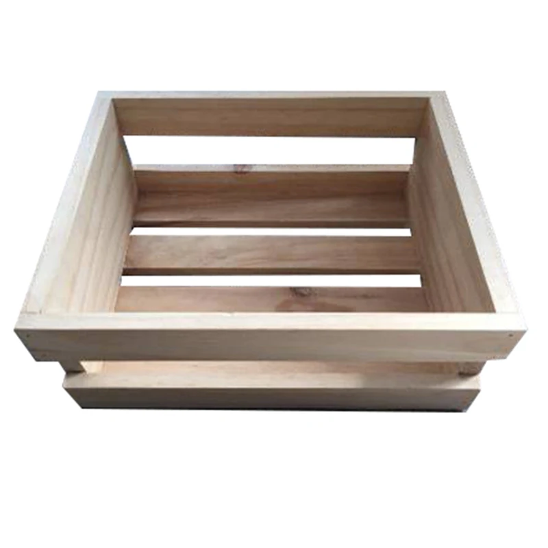 Custom Wood Decor Custom Size Vegetable Fruit Store Storage Crate Wood Box Wooden Crate Handmade