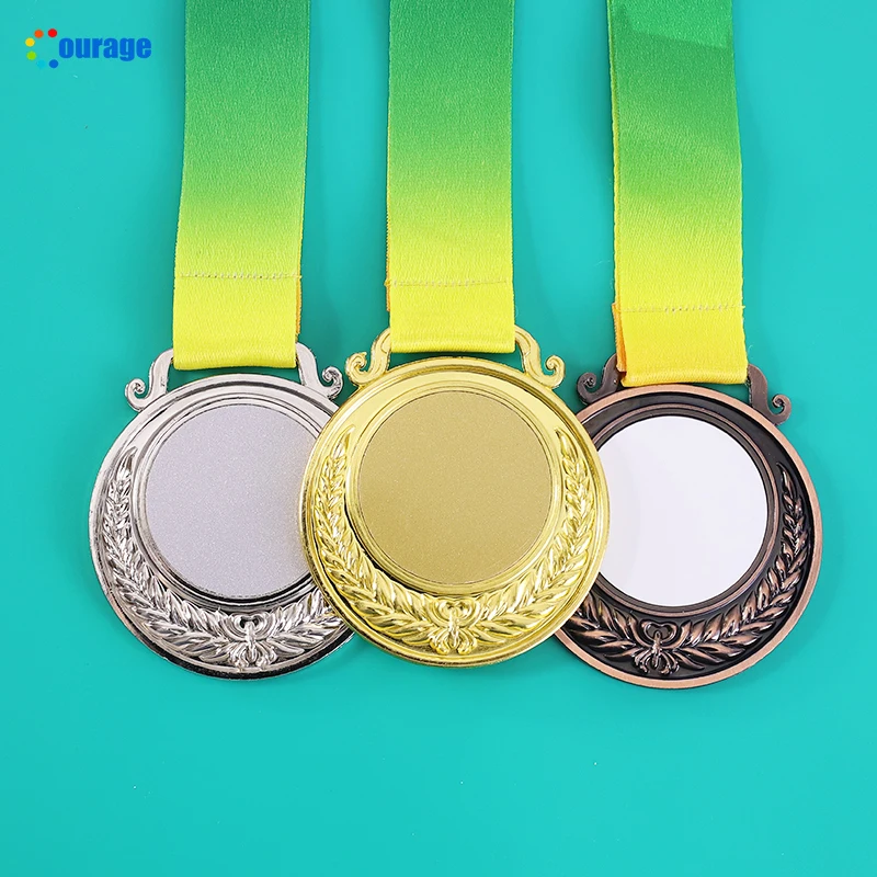 Rainbow Lanyard Metal Medal Blanks Sublimation Custom Support JP 03