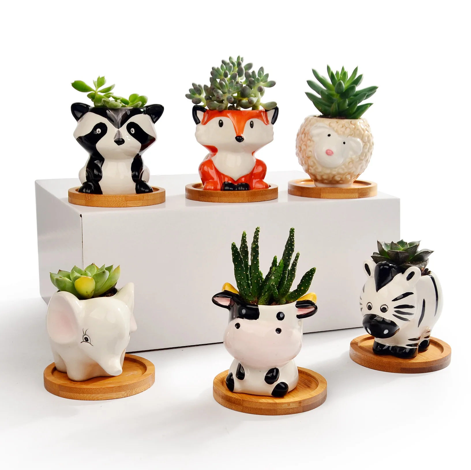 Desktop Cute Animal Shape Bonsai Garden Decoration Indoor Succulent Ceramic Planter flower Pot