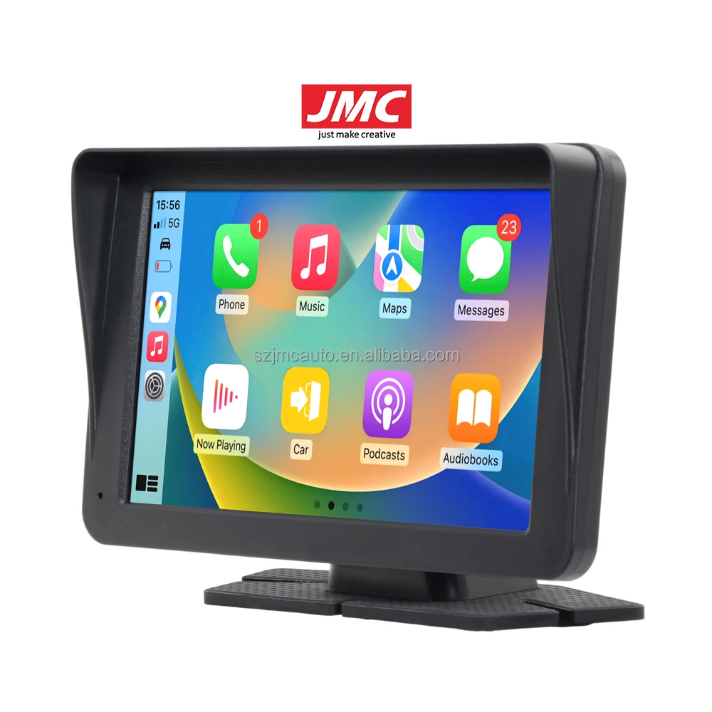 JMC 7 Inch CarPlay Monitor Portable Navigation Device CarPlay Android Auto Linux BT TS Aux In TF Card Mirror Link