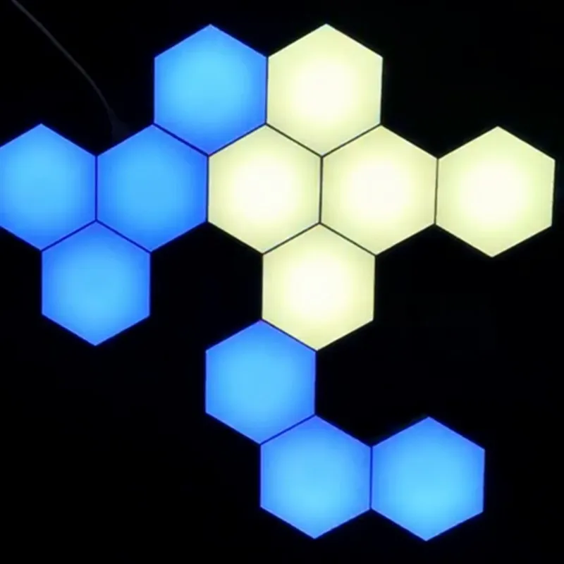 Home decor 3d stereo effects bluetooth smart touch sensitive indoor remote control ABS panel hexagonal led light wall