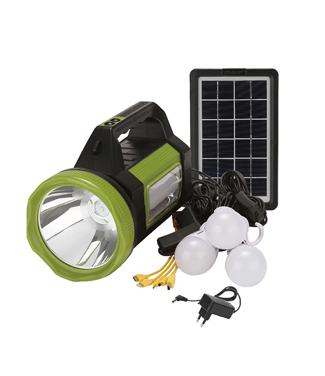At-9023  DAT  solar search light  system with 3 bulbs and mobile phone charging function Solar USB radio