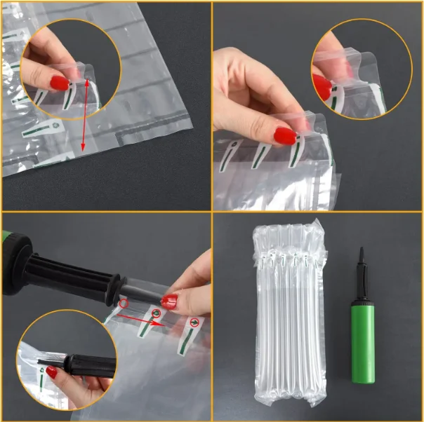 Transparent inflatable air column bag plastic Air Column Wrap bag for packaging Air Filled Column Cushion Packing Bag