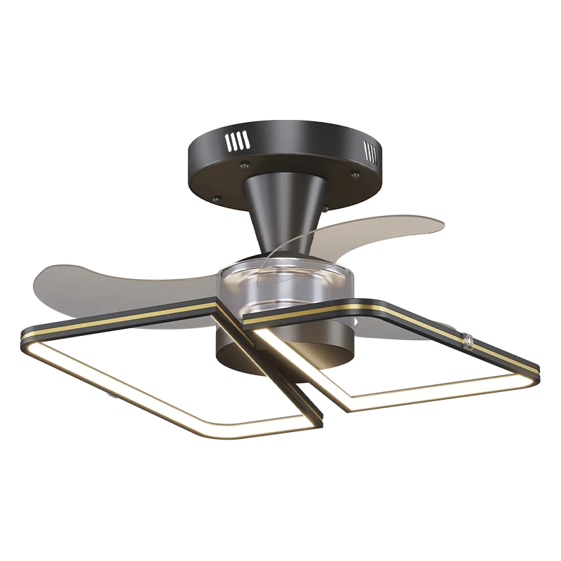 2022 New diameter 60CM luxury bedroom ceiling fan light living room plastic leaf super quiet fan light