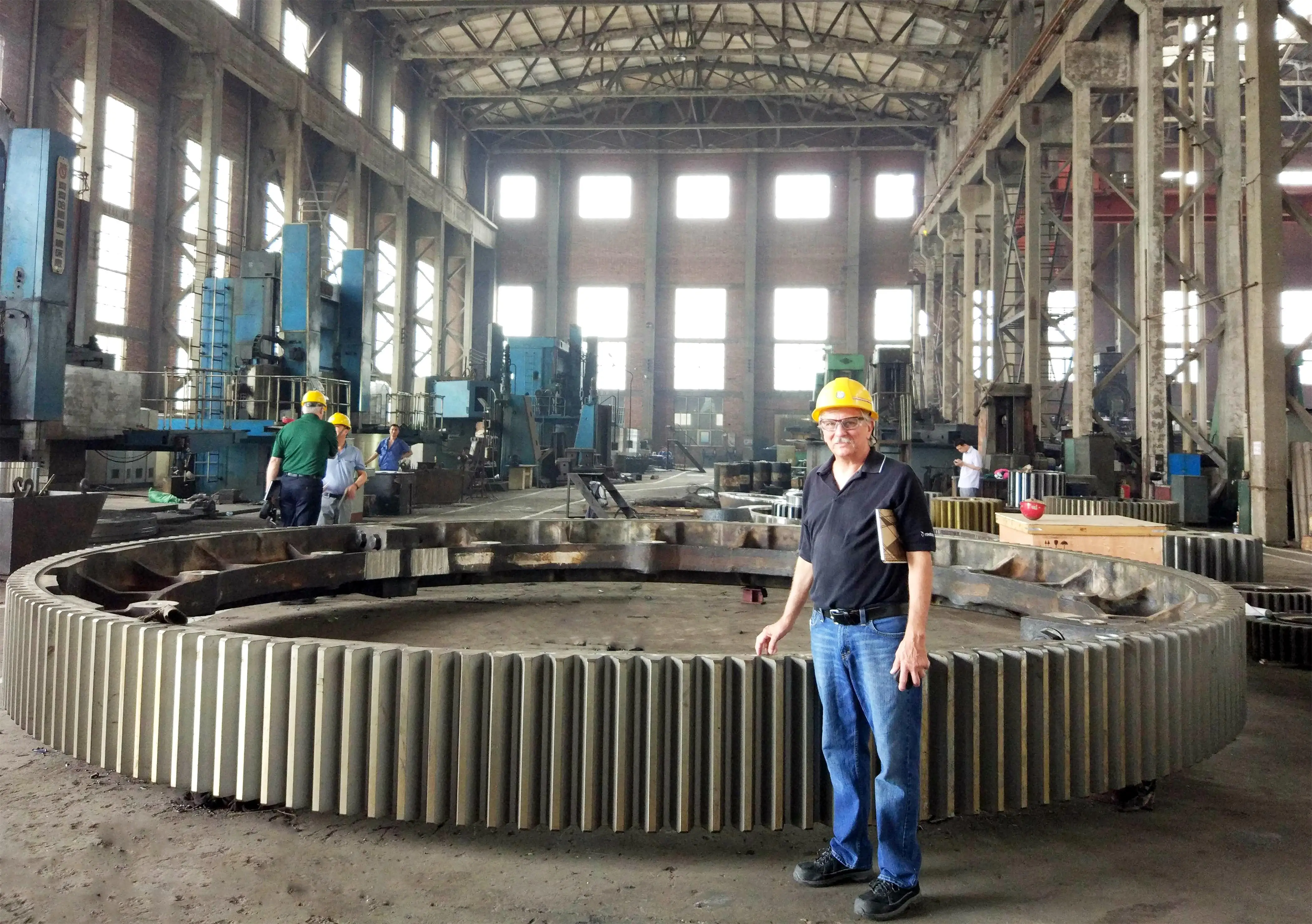 Cnc Milling Machining Alloy Cement Mill Herringbone Customized Synchronizer Bearing Gear Ring Casting Steel Support Roller