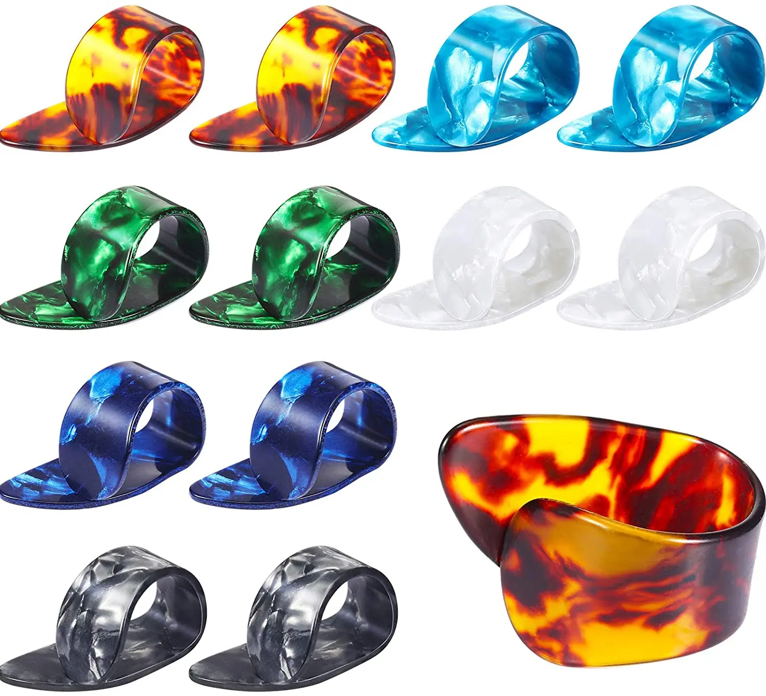 Thumb Picks Finger Picks Medium Flat Thumbpicks Celluloid Guitar Thumb Finger Picks