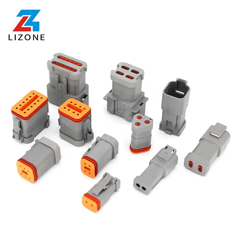 DT04-6P-E003 6 pin male Deutsch dt series automotive waterproof wire connector with end cover
