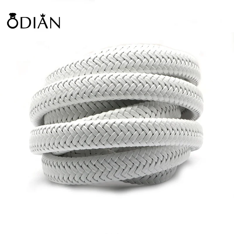 Fashion Jewelry Wide Braid Leather Rope Braid Leather Flat Cord for 12*6mm bracelets Making Rope for DIY
