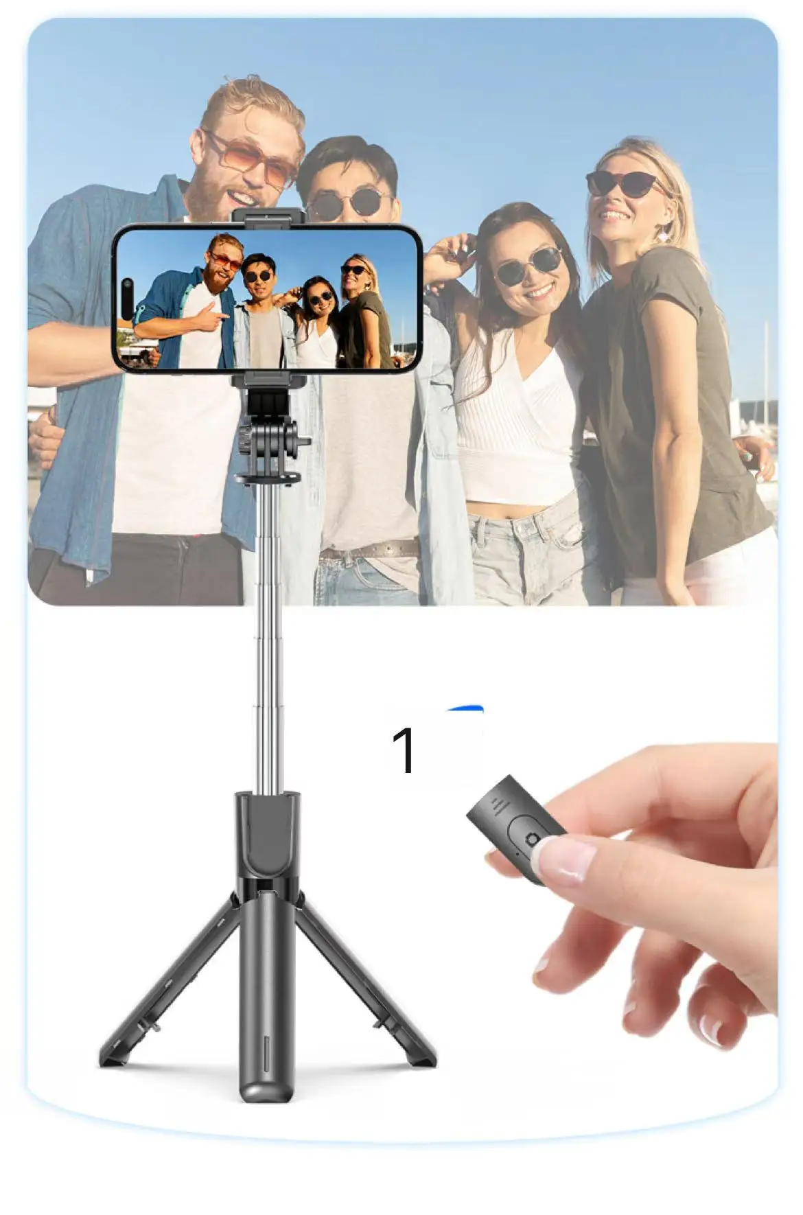 Mobile Phone Selfie Stick F01 Mini Travel Portable Live Camera Landing Tripod Bluetooth Remote Control Stand