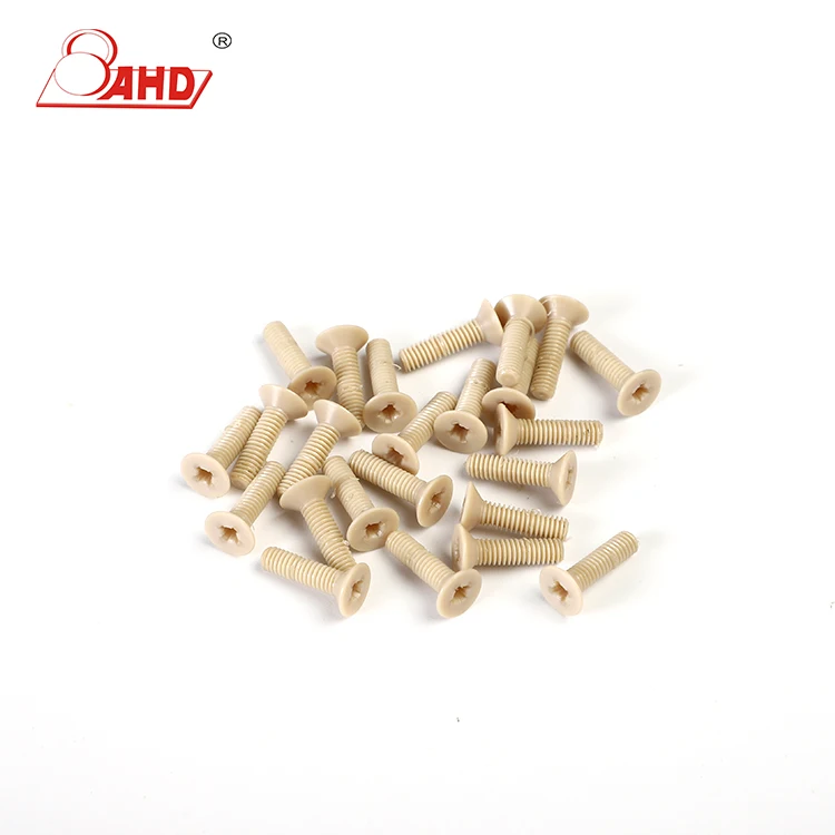 OEM CNC Machining PEEK Round head cross screw Plastic Processing Machine Parts