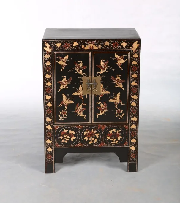 Antique storage nightstand wooden drawing bedside cabinet