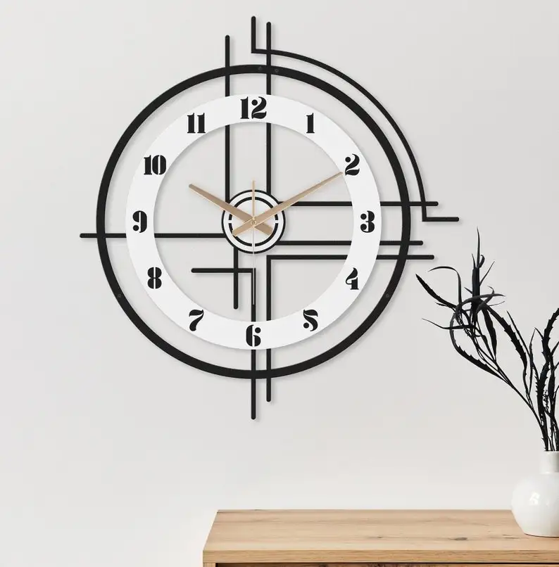 Home Decoration Big Clocks With number Wholesale Handmade Creative Metal Modern Wall Clock Livingroom Decorative custom Clock