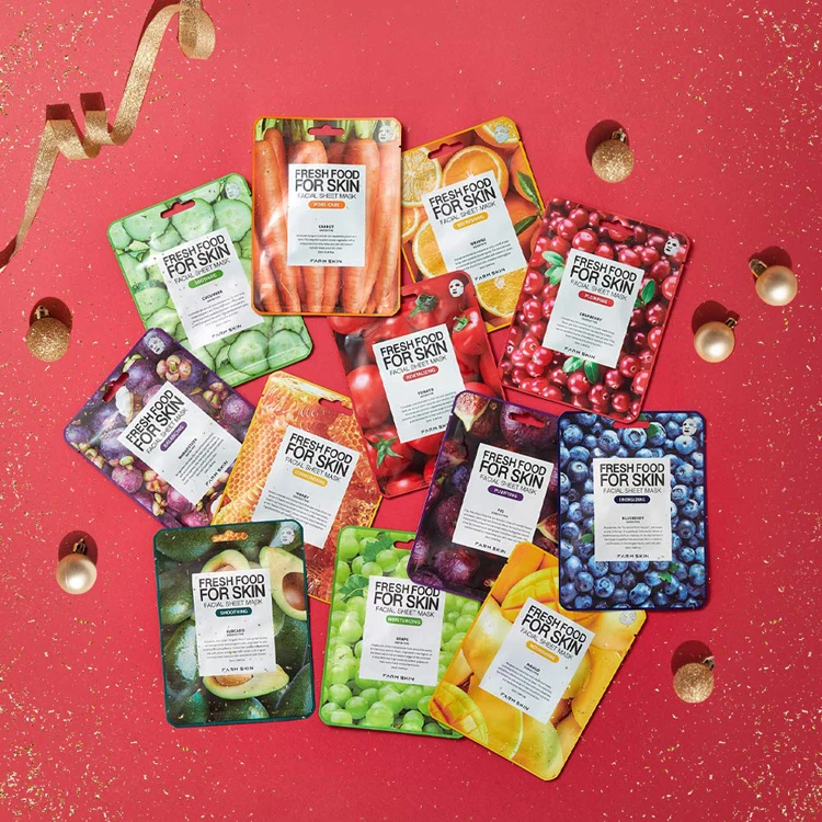 Private Label Fruit Salicylic Milk Honey Skin Care Sheet Mask Hyaluronic Acid Algae Facial  Collagen Face Mask Sheets