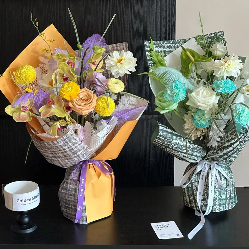 New arrival lozenge pattern paper wrapping paper high quality thicken textured flower wrapping paper