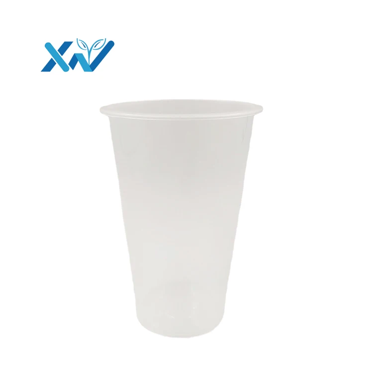 Custom size print logo plastic recyclable disposable cold drink cup with pp lid from china manufacturer
