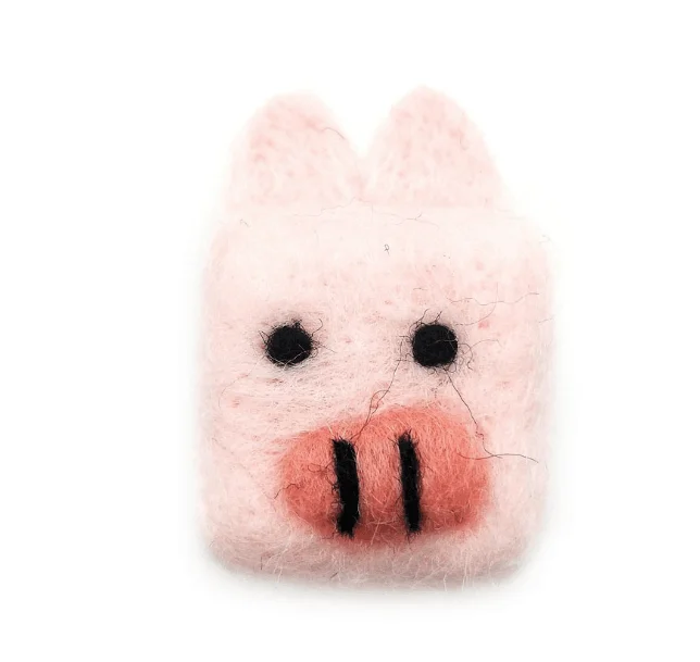 
Best selling Felt Kit DIY pig Needle Felting Craft felt ball toy kids playing crafts 