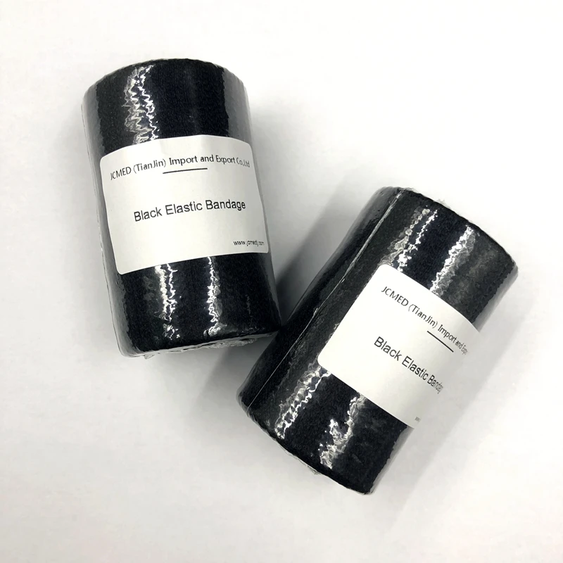 Medical POF Package 100% Cotton Black Elastic Bandage For Vet Horse Bandage