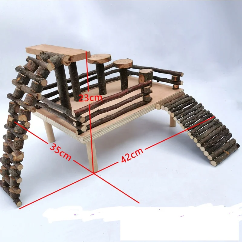 Small Pet Ladder Pet Molars Toy Wooden Fitness Climbing Accessories For Small Hamsters Squirrels Chinchillas Rabbits