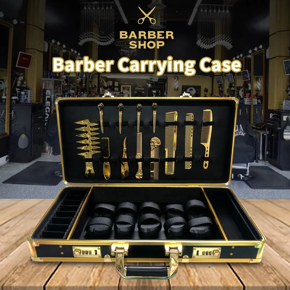 High Quality Custom Barber Hairdressing Tools Case Set With Password Aluminum Organizer Box Durable Suitcase Holder For Stylist