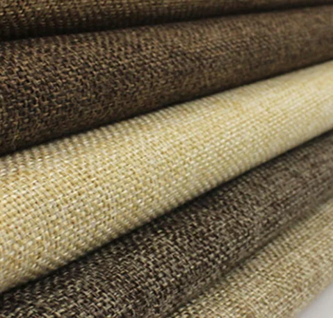 Оптовая продажа, непрозрачная 100% полиэфирная широкая имитационная льняная Затемняющая ткань для штор